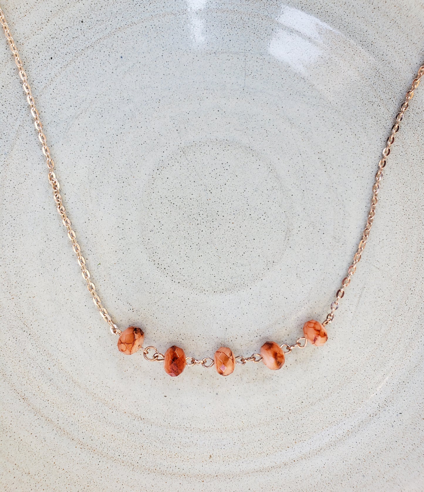 Peachy Beaded Necklace