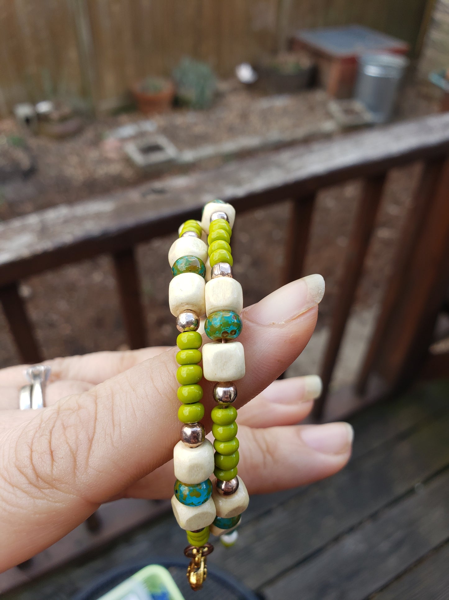 Green Elephant Wrap Around Bracelet