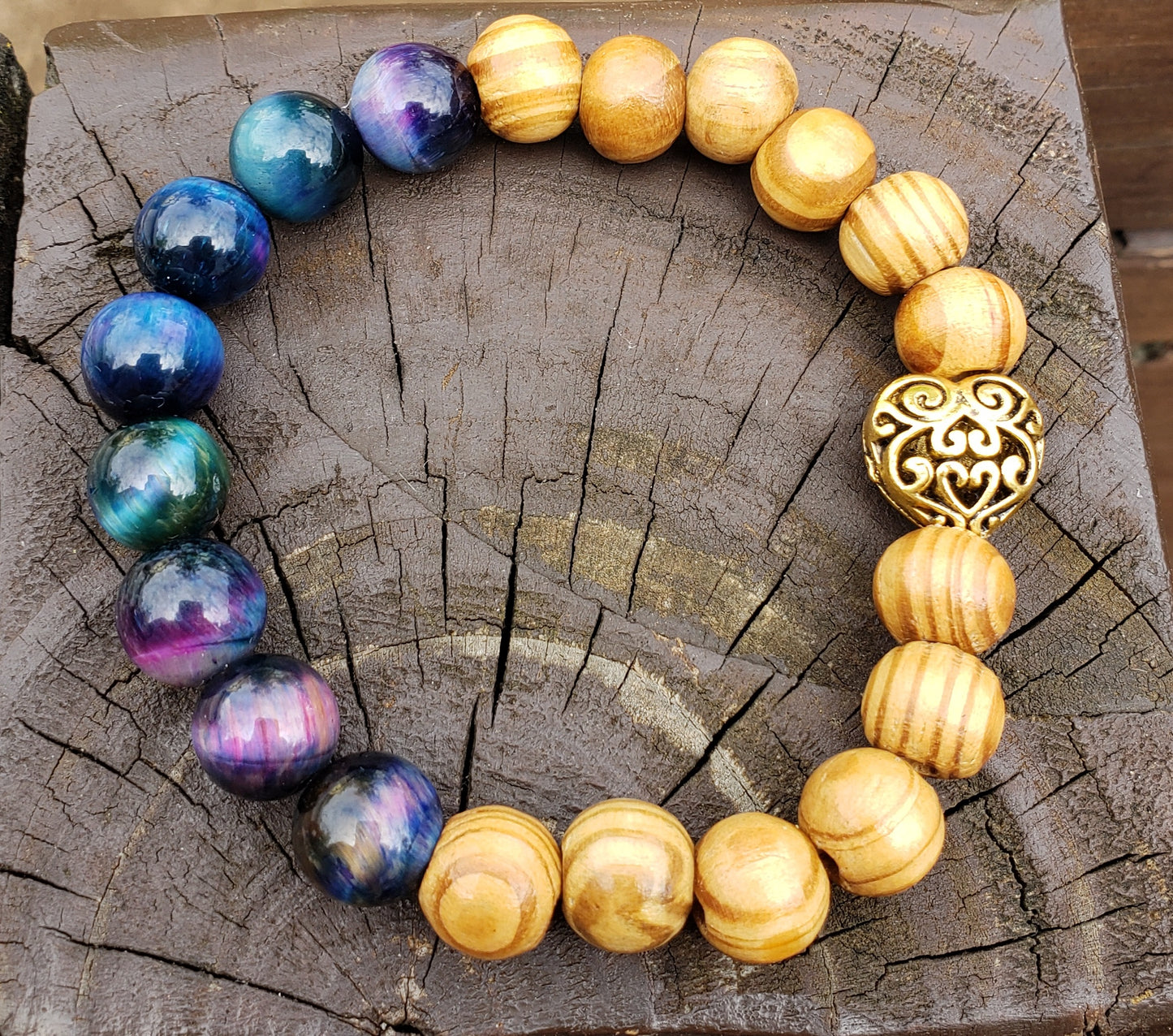 Wooden Galaxy Elastic Stretch Bracelet