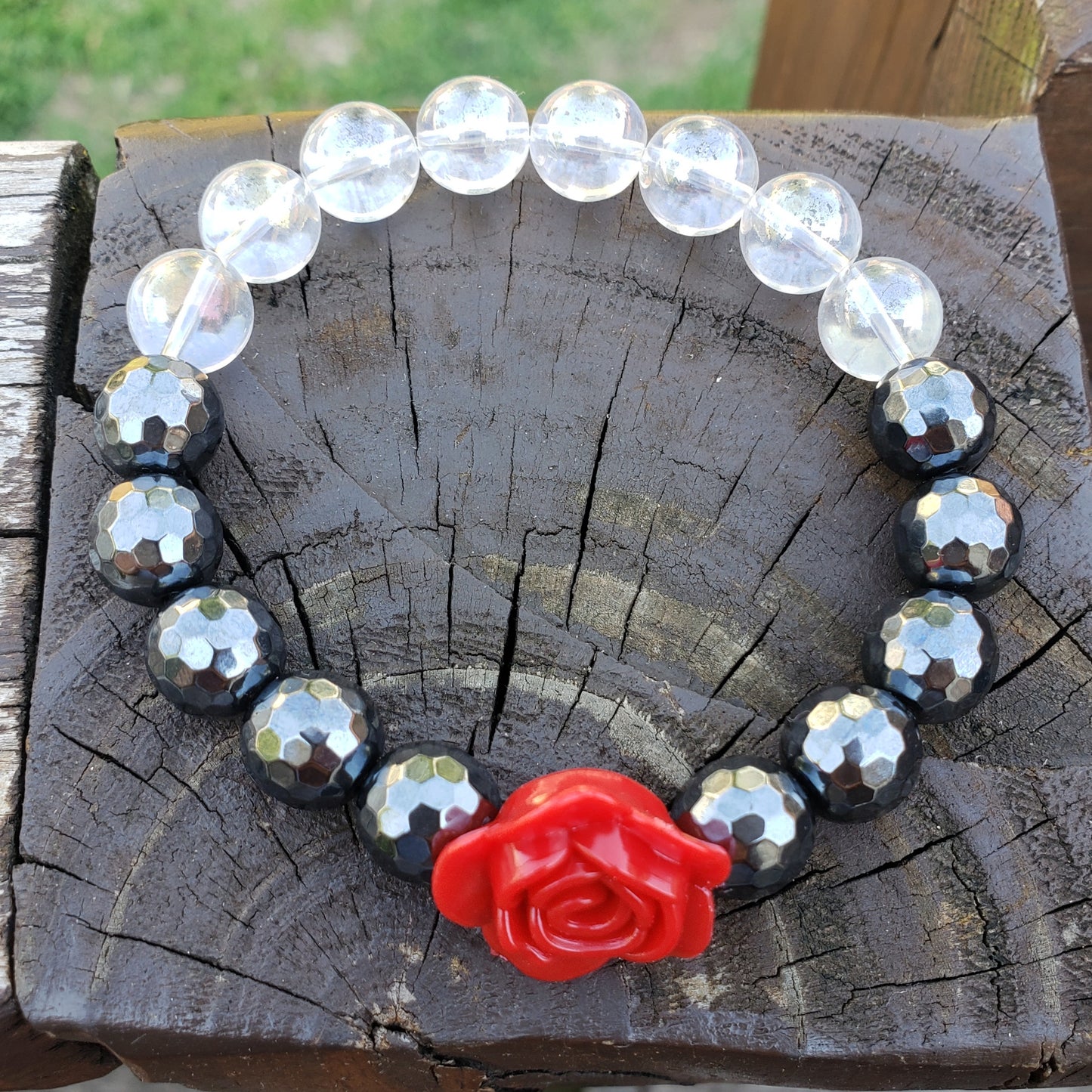 Red Rose Elastic Stretch Bracelet