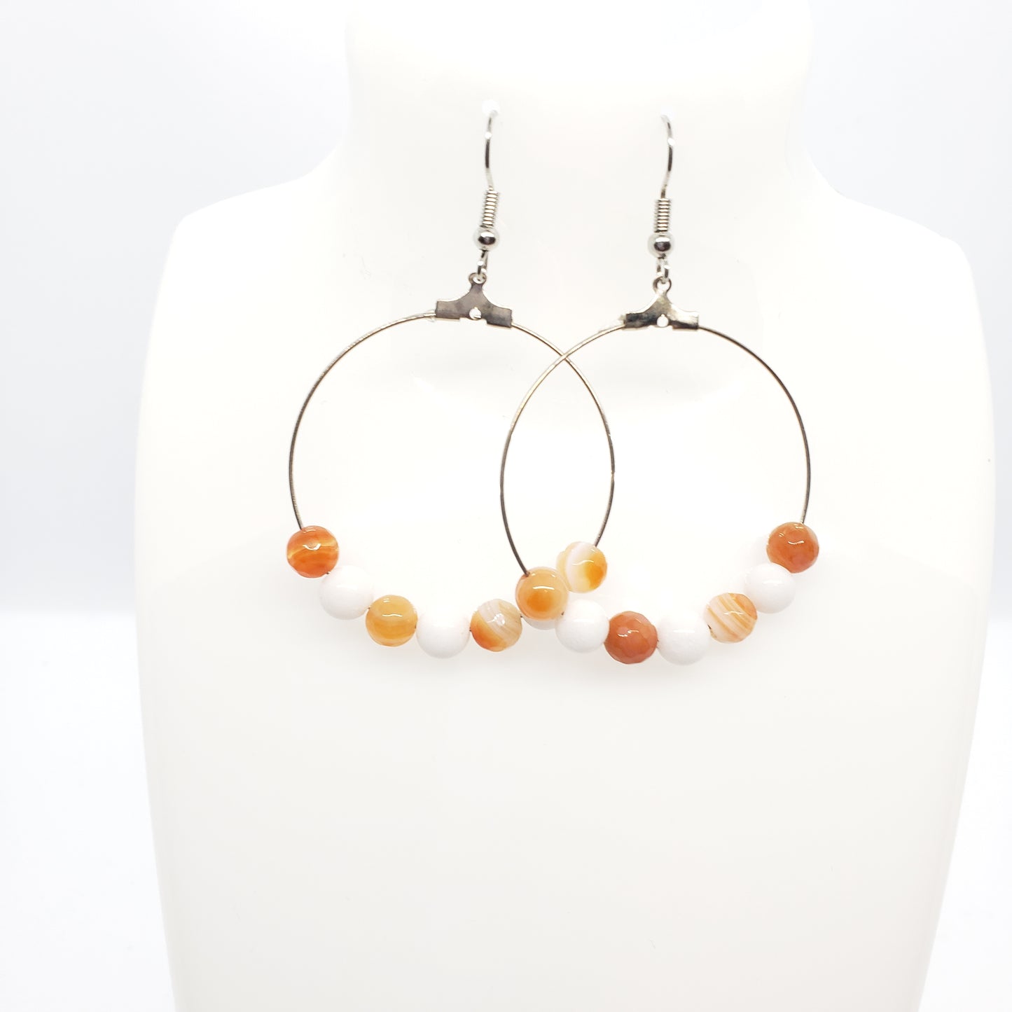 Orange Cream Hoop Earrings