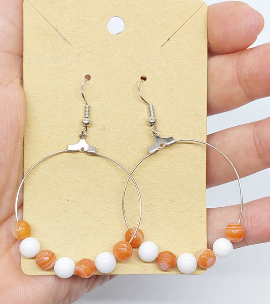Orange Cream Hoop Earrings
