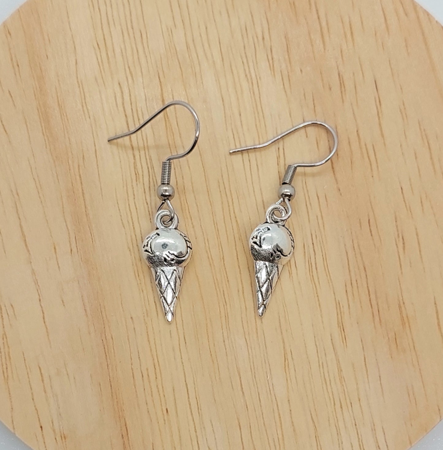Ice Cream Cone Charm Earrings