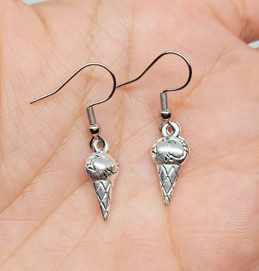 Ice Cream Cone Charm Earrings