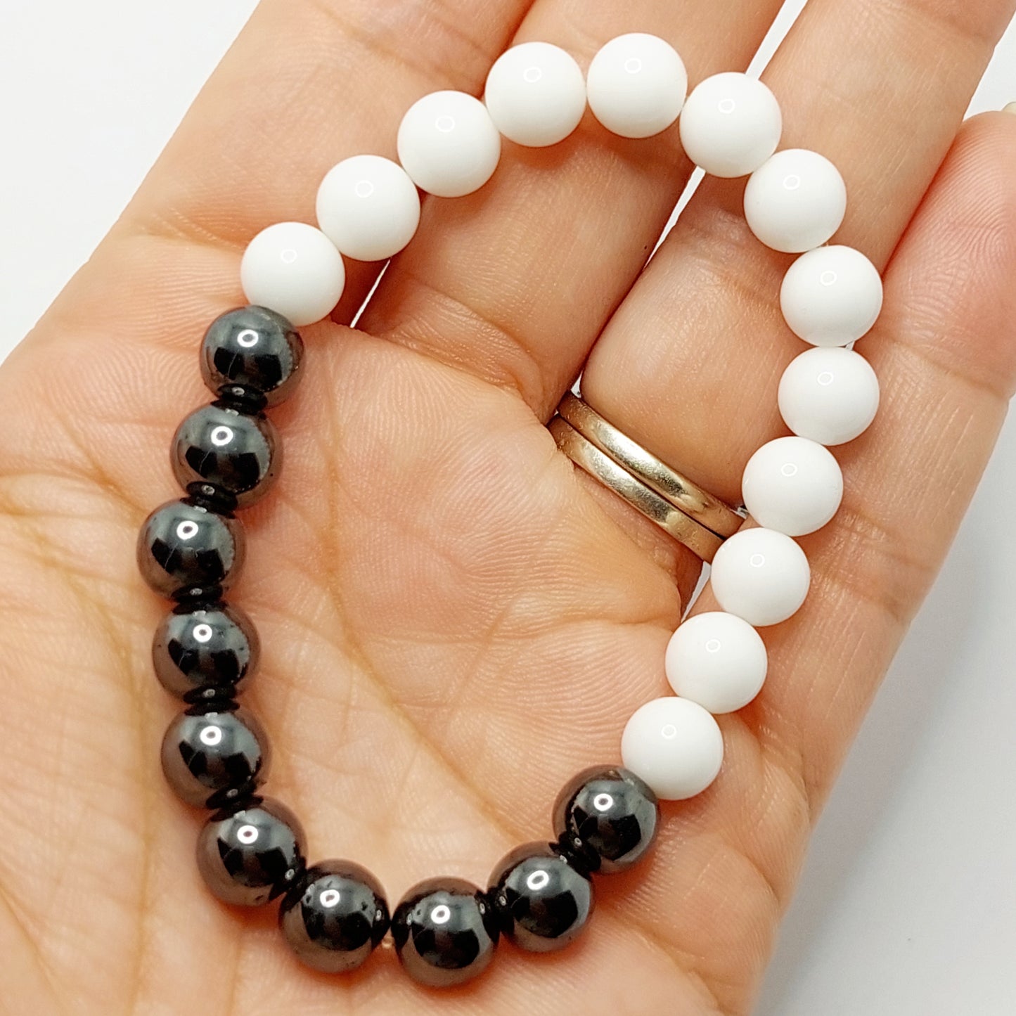 Salt & Pepper Elastic Stretch Bracelet