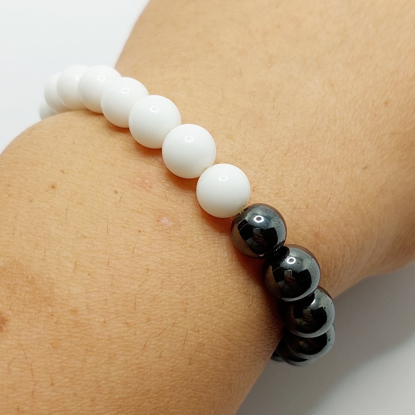 Salt & Pepper Elastic Stretch Bracelet