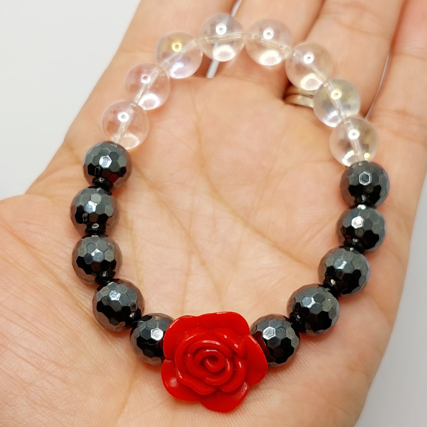 Red Rose Elastic Stretch Bracelet