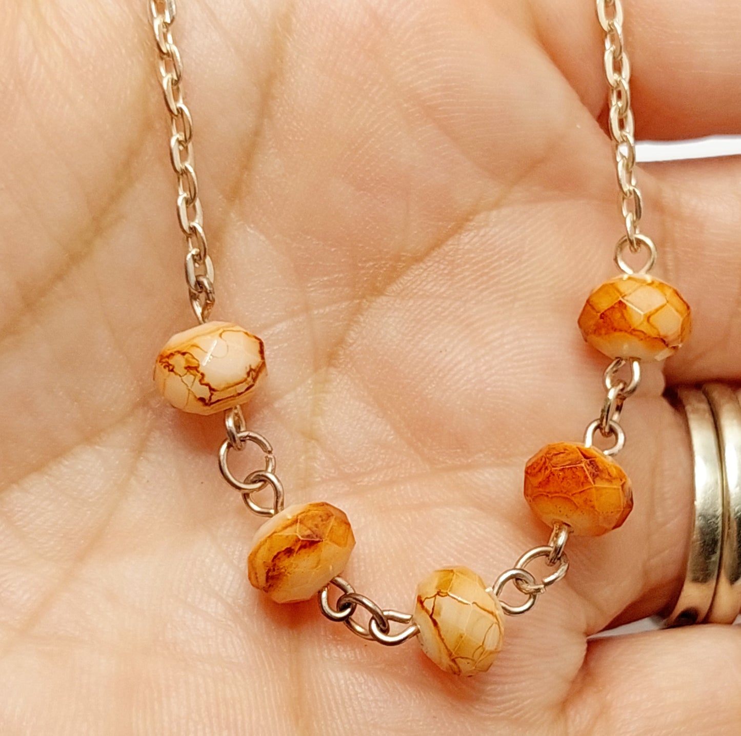 Peachy Beaded Necklace