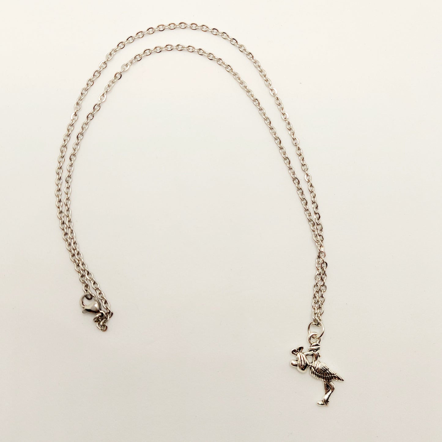 Baby Stork Charm Necklace