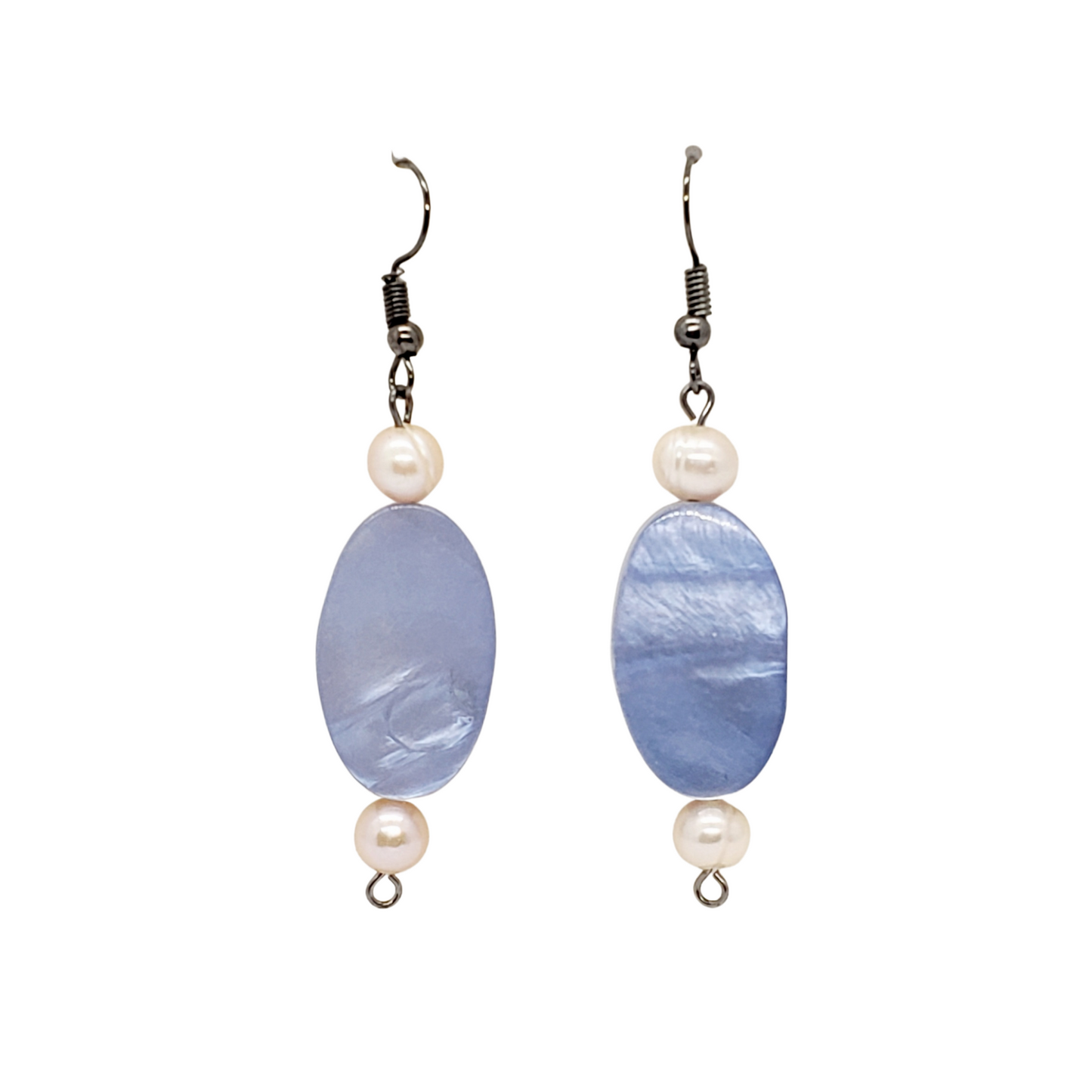 Blue Shell Dangle Earrings