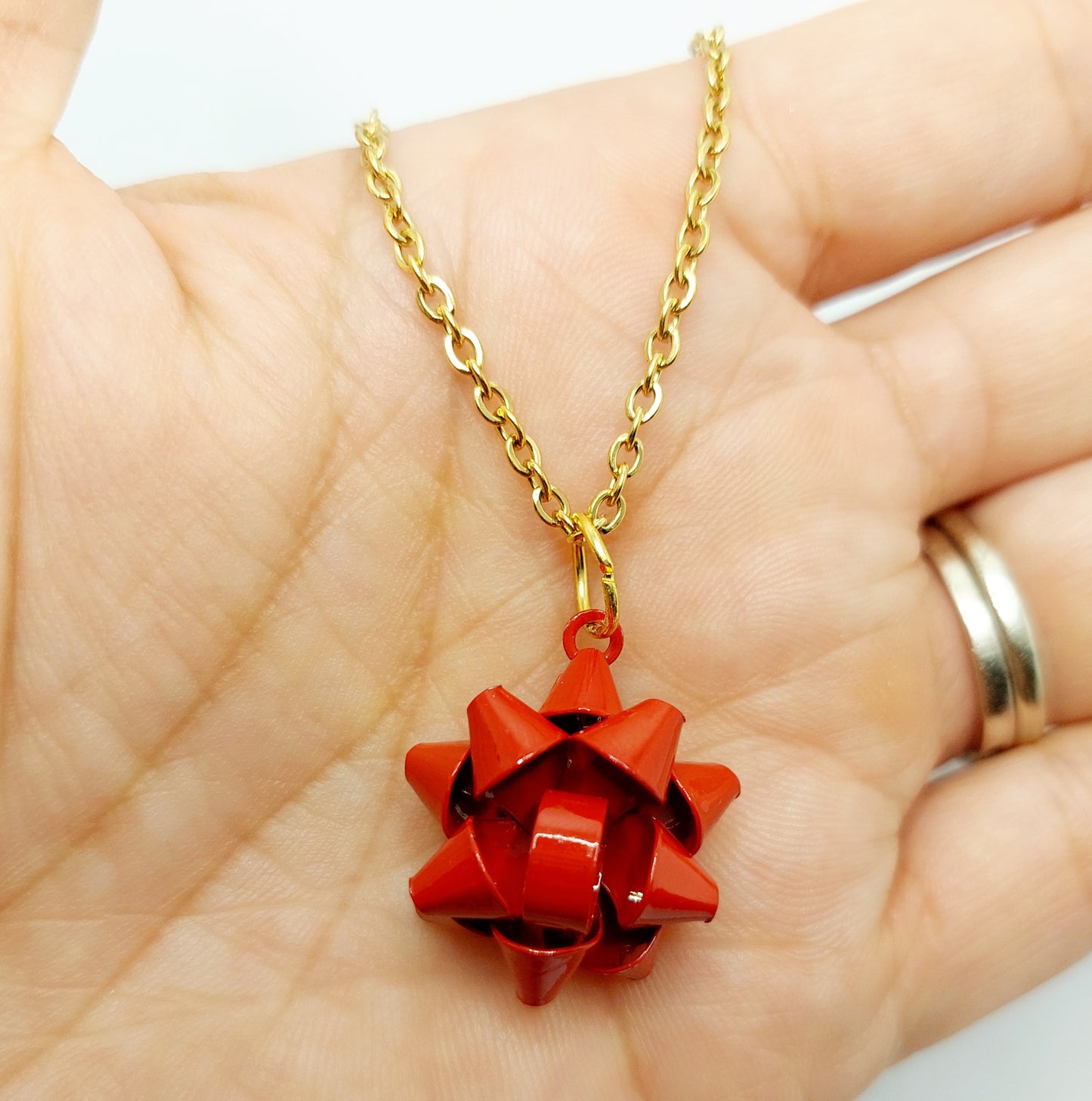 Gift Bow Charm Necklace