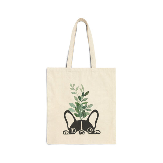 Peeping Pug Tote Bag