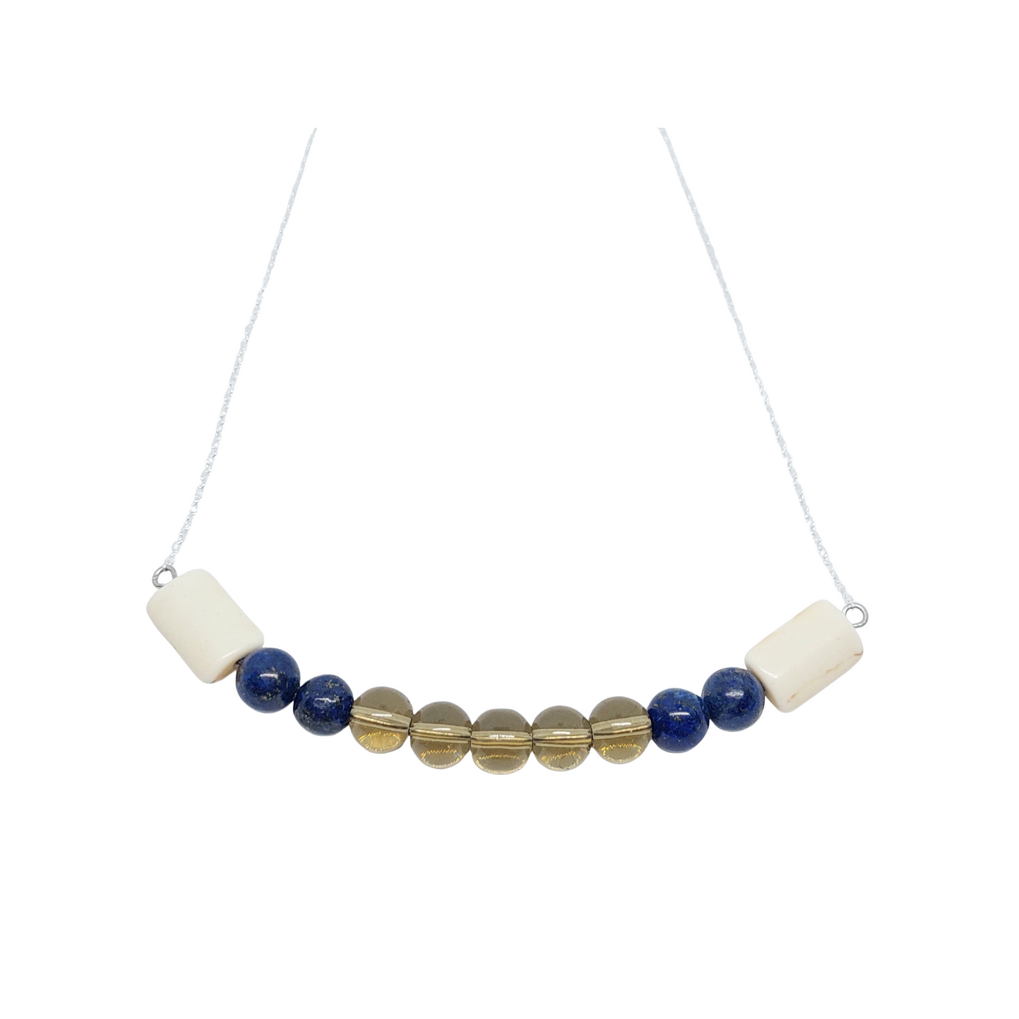 Smokey Beaded Bar Necklace