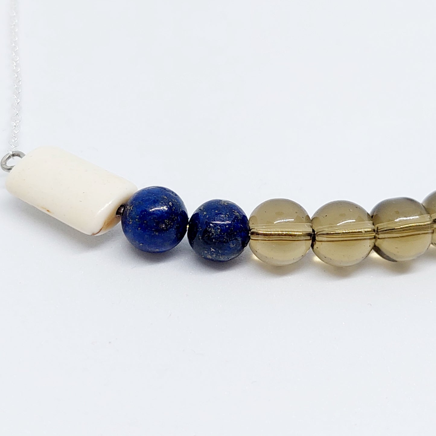 Smokey Beaded Bar Necklace
