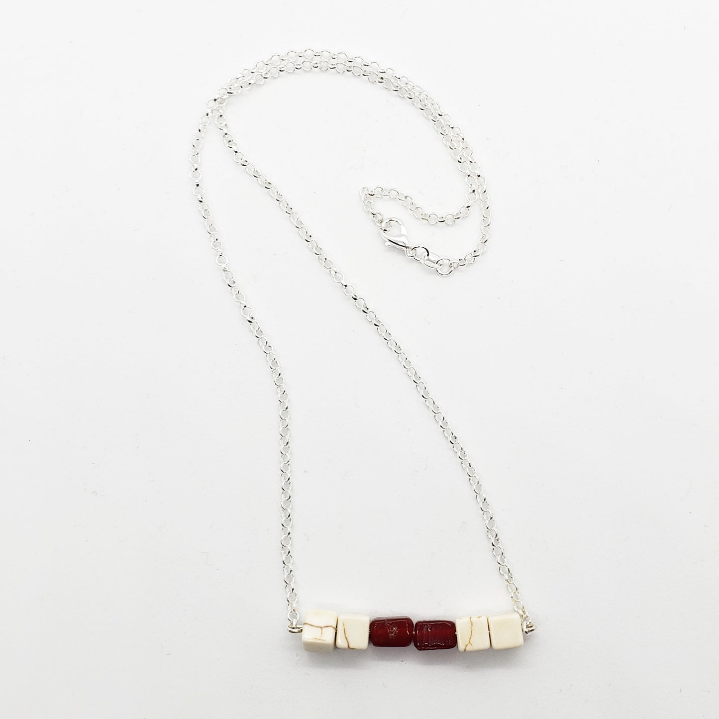 Brick Beaded Bar Necklace