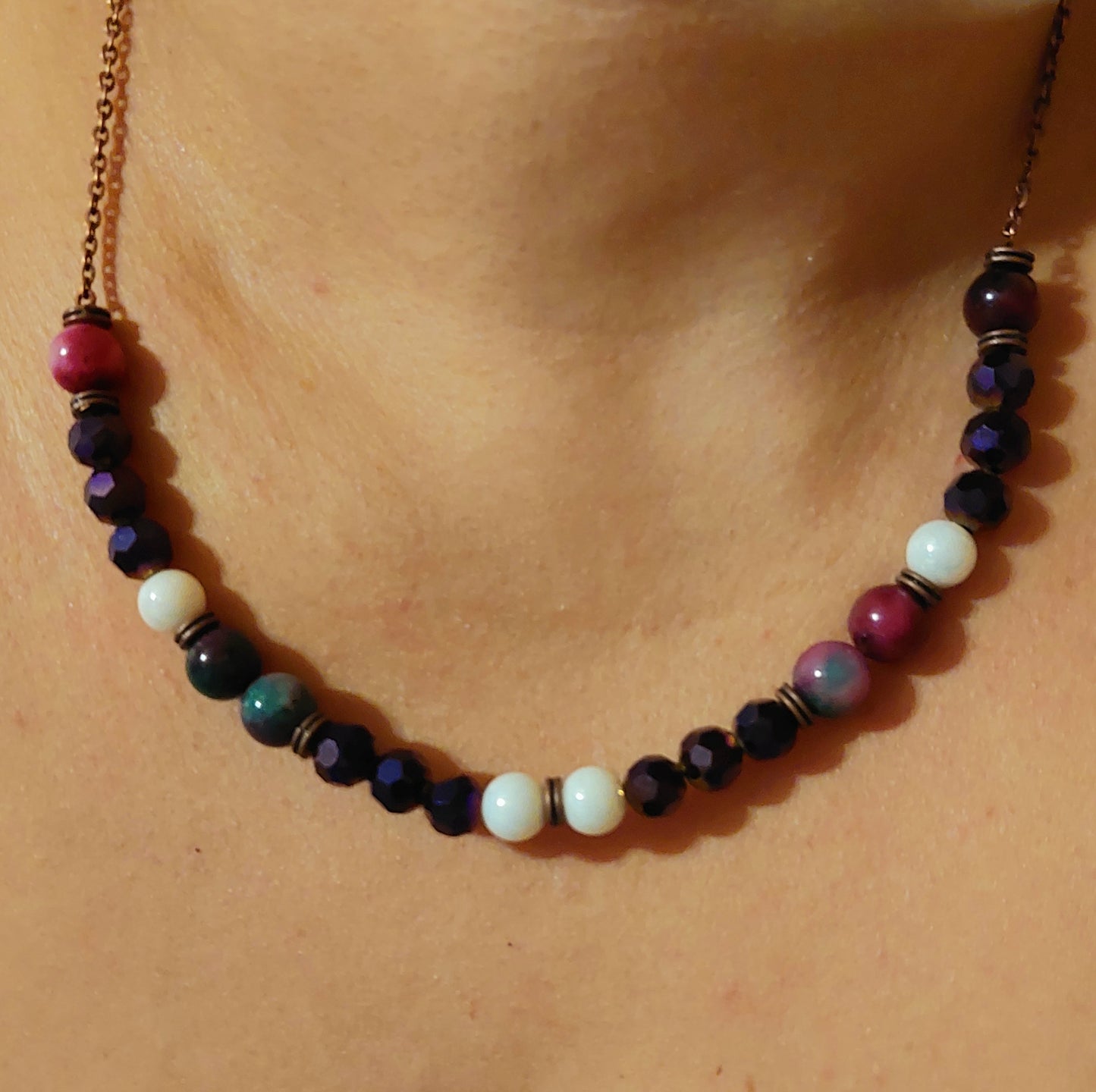 Purple Haze Beaded Bar Necklace